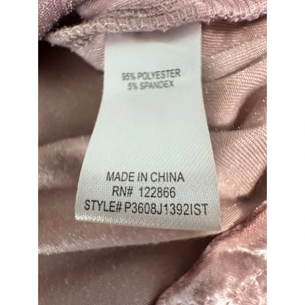 Chenault Pink Crushed Velvet Bell Sleeve Top V-Neck Keyhole‎ Top Size PM - Picture 8 of 10